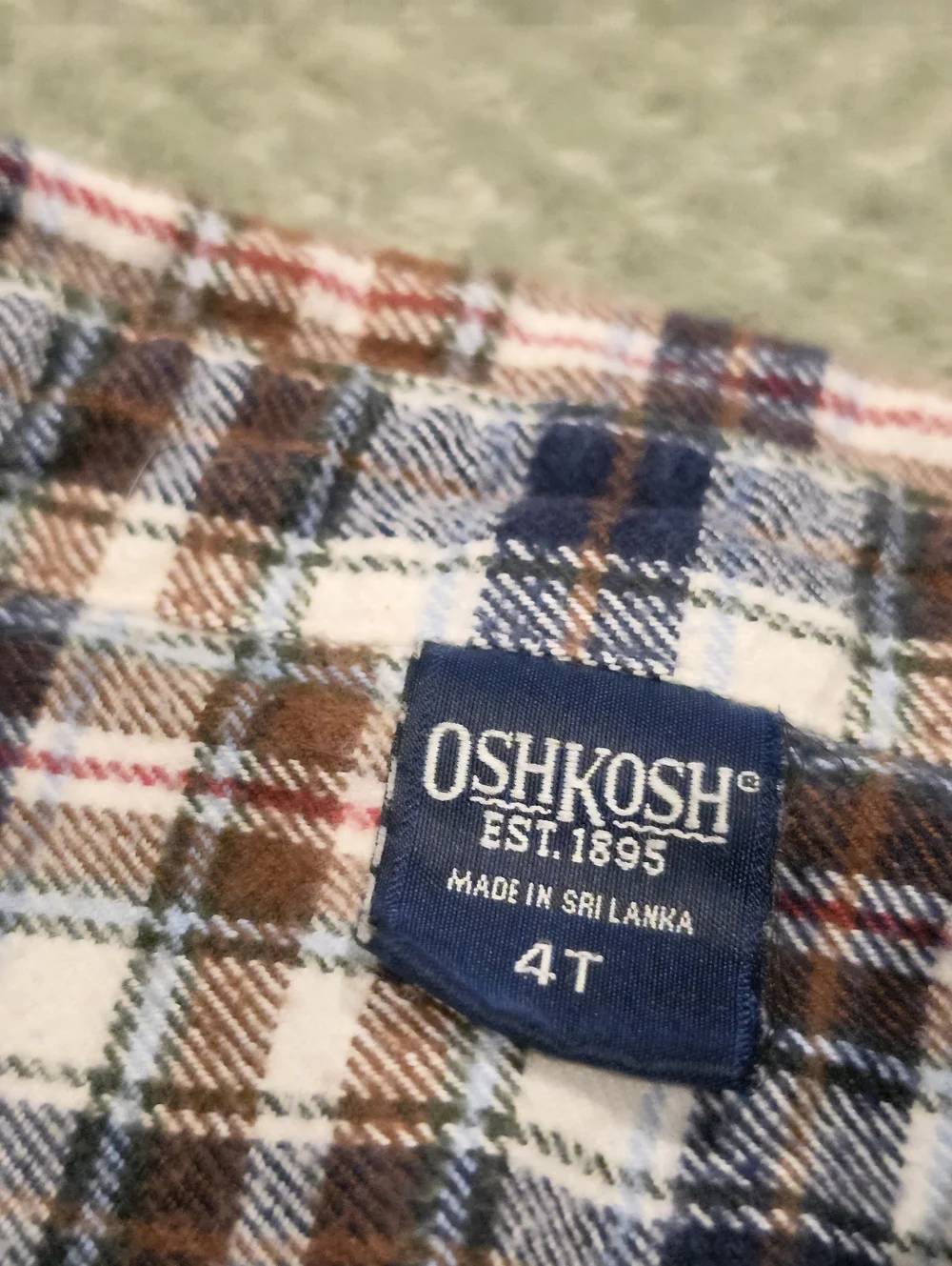 Osh Kosh 4t Button Down Boys Plaid Shirt
